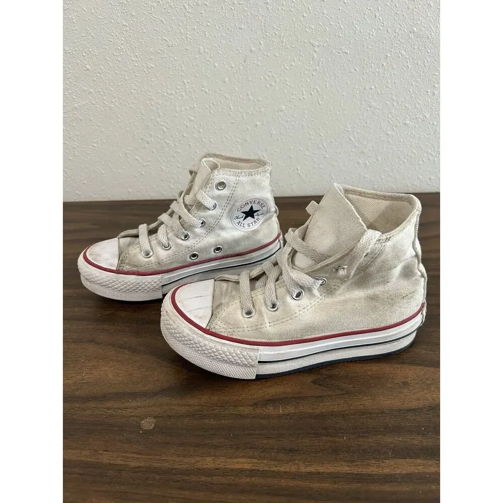 Converse Kids Size 11 Chuck Taylor All Star Canvas High Top Sneaker White